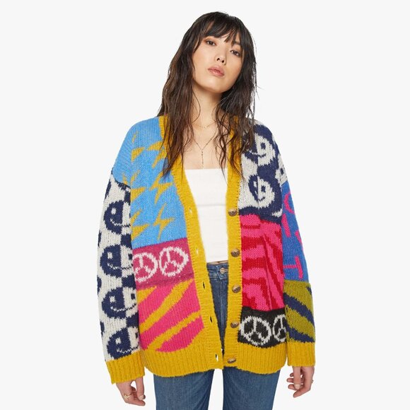 NWT MOTHER The Long Drop Cardigan (Happy and Sad) Size XL - Picture 1 of 12